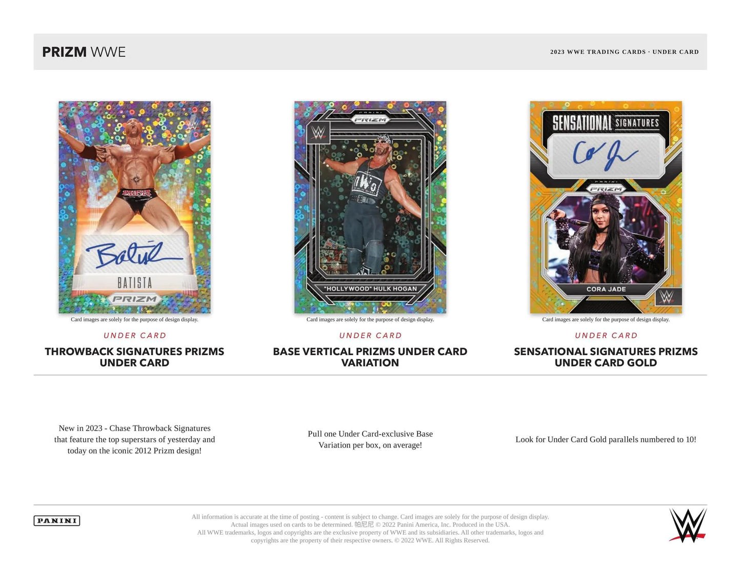 2023 Panini Prizm WWE Wrestling Under Card Box