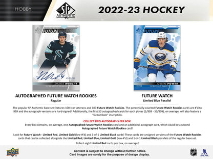 2022/23 Upper Deck SP Authentic Hockey Hobby Box