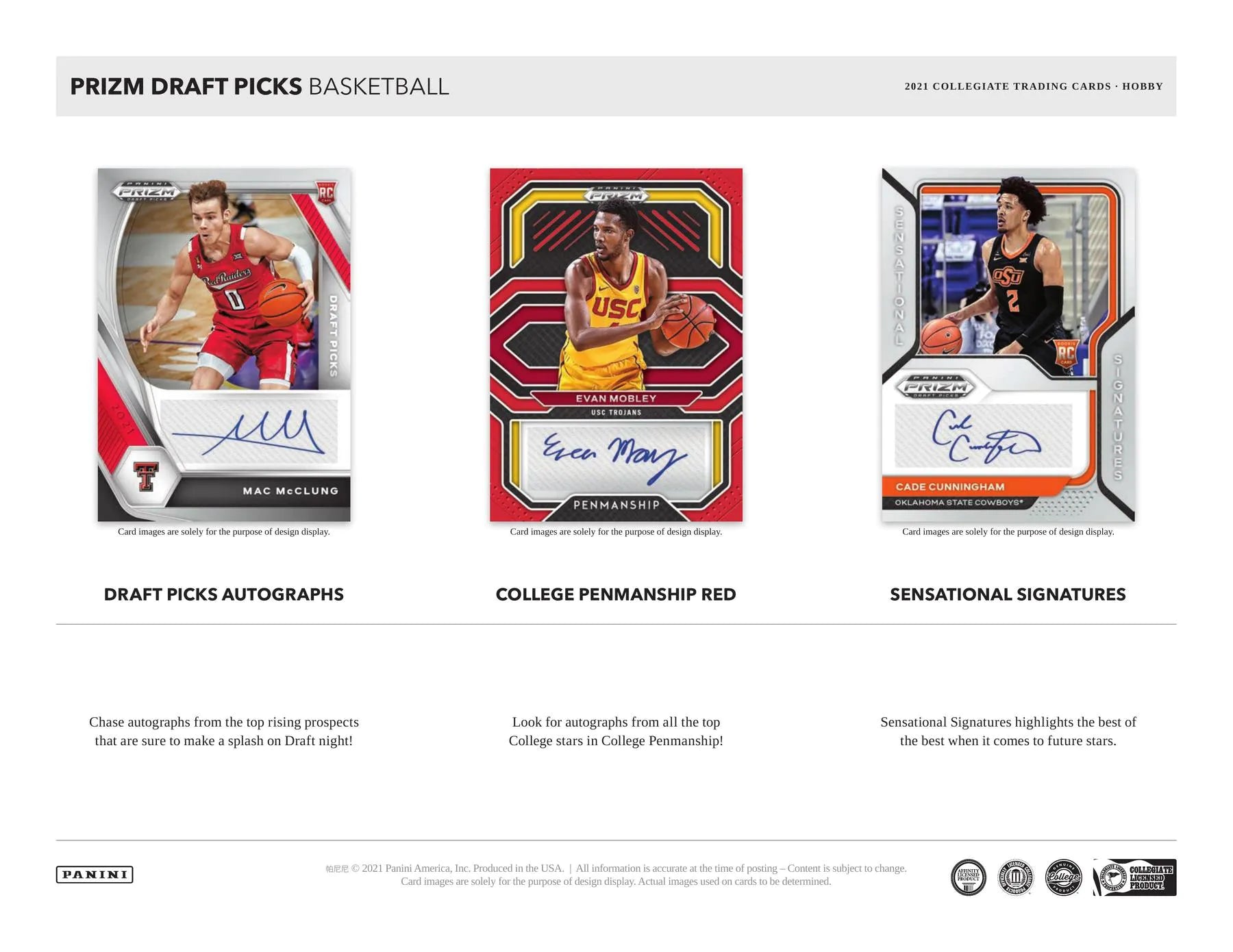 2021/22 Panini Prizm Collegiate Draft Picks Basketball Choice Box