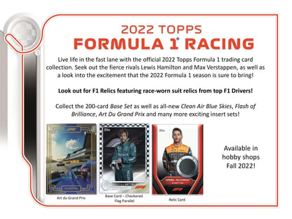 2022 Topps F1 Formula 1 Racing Hobby Box