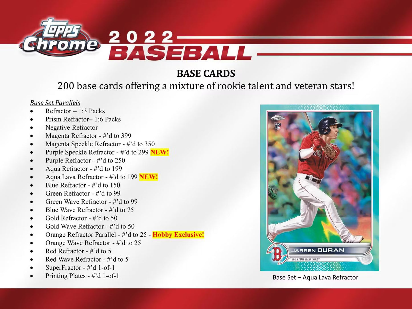2022 Topps Chrome Baseball Hobby Box (+1 Silver Pack)