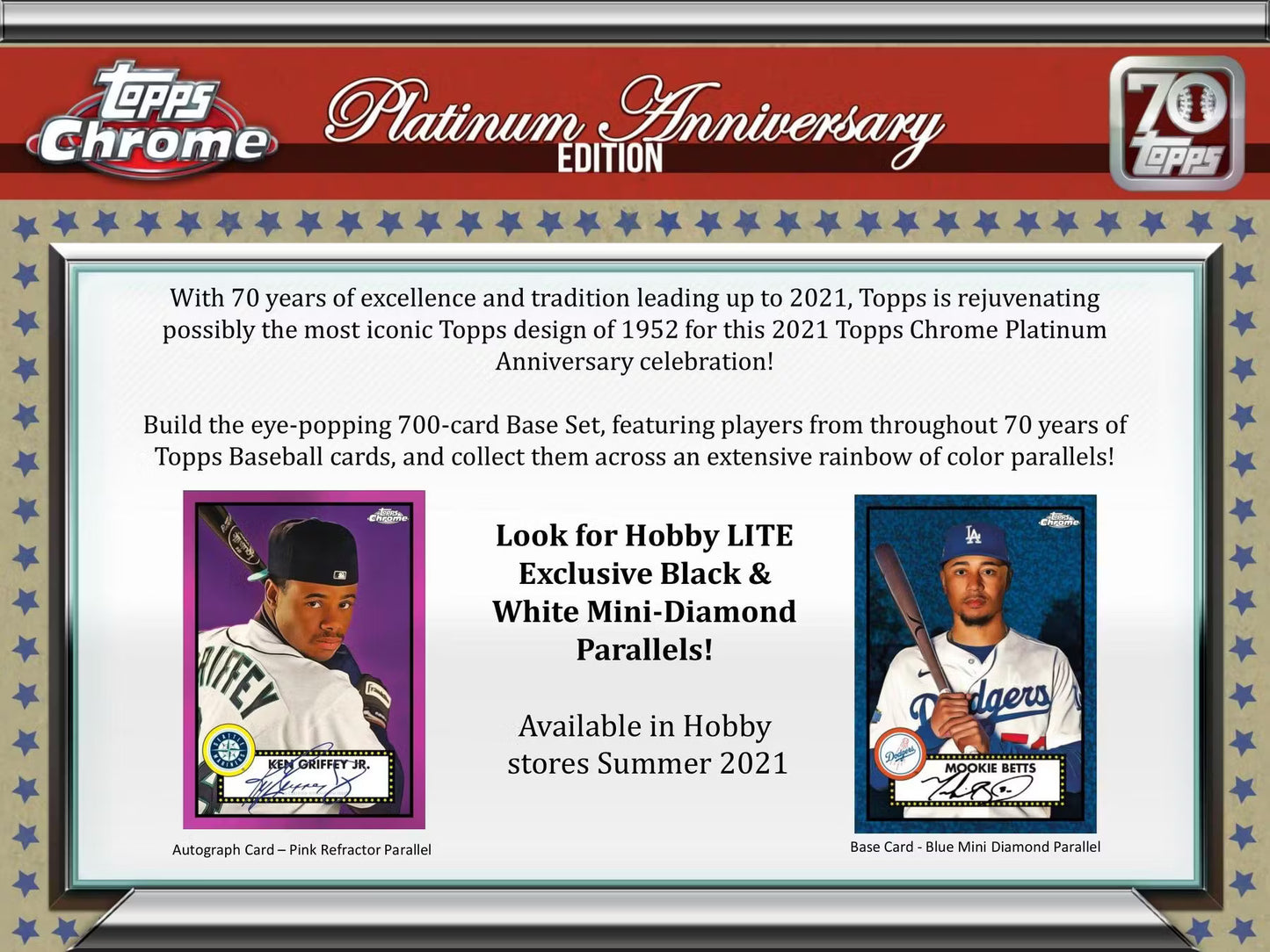 2021 Topps Chrome Platinum Anniversary Baseball Hobby Lite Box