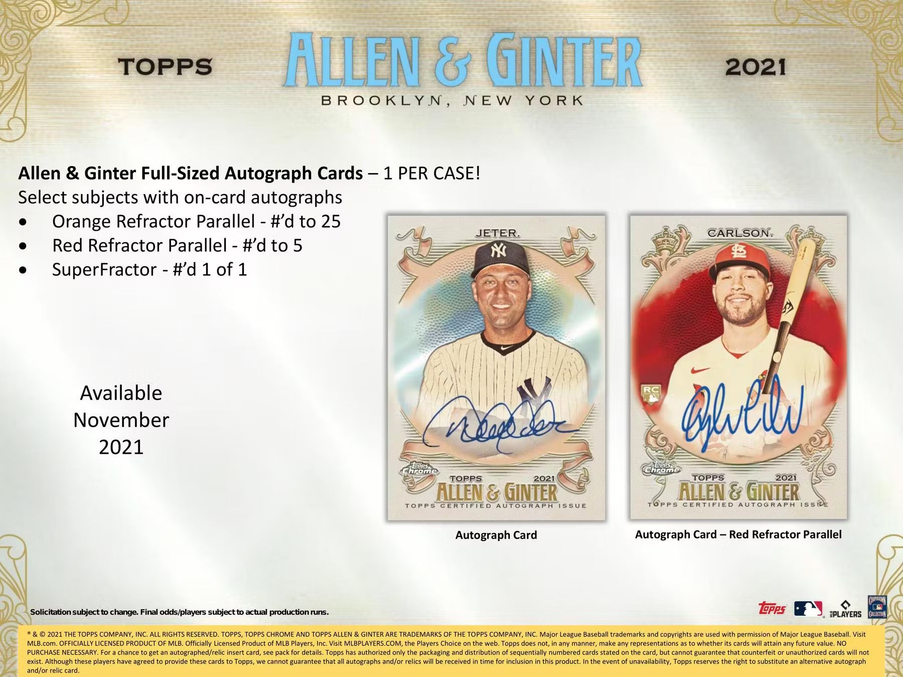 2021 Topps Allen & Ginter Chrome Baseball Hobby Box